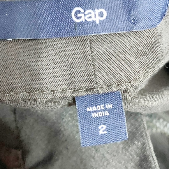 Gap Self Tie Belt Box Pleated Unlined Mini Skirt Side Pockets Size 2 Brown Gray - Picture 9 of 9